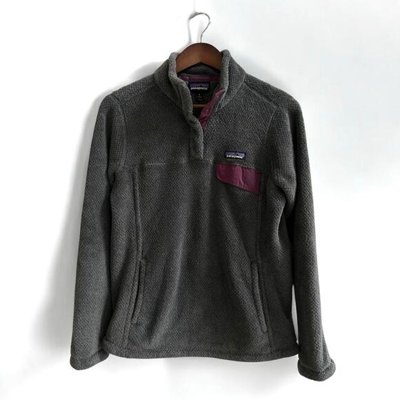 Patagonia Jackets & Blazers - Patagonia Women’s Gray Plum ReTool Snap-T Fleece Pullover Jacket Size Medium